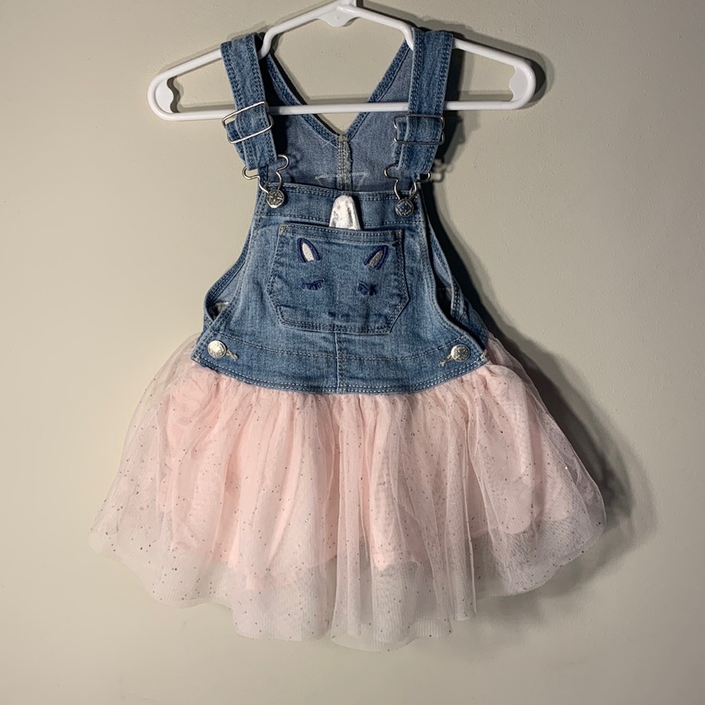 Toddler Girl Unicorn Overall Tutu Dress Size 18 Months